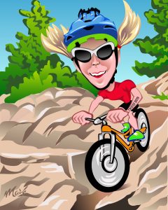 Mountain Biking Caricature Art