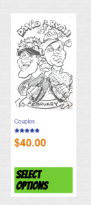 David and Ryan Couples Caricature Art